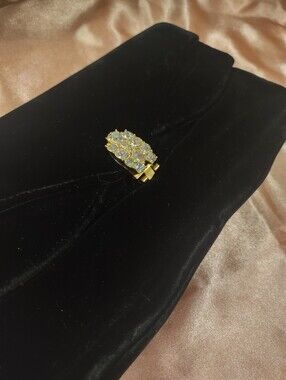 Black Velvet Rhinestone Vintage Garay Envelope Clutch Satin Interior